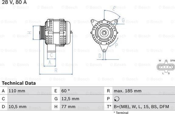 BOSCH 0 986 042 360 - Генератор avtolavka.club