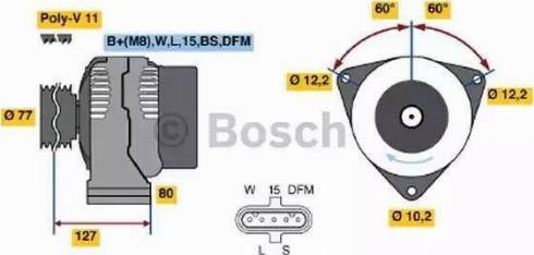 BOSCH 0 124 555 004 - Генератор avtolavka.club