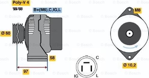 BOSCH 0 986 042 321 - Генератор avtolavka.club