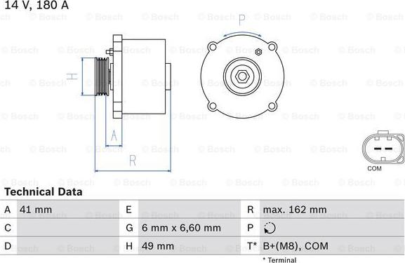 BOSCH 0 986 047 170 - Генератор avtolavka.club