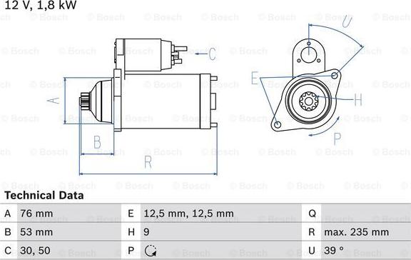 BOSCH 0 986 019 550 - Стартер avtolavka.club