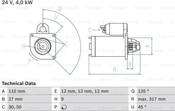 BOSCH 0 986 019 010 - Стартер avtolavka.club