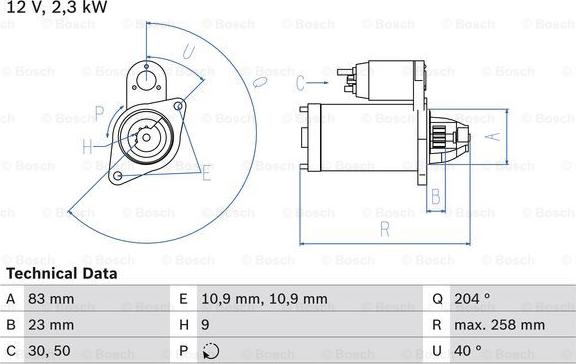 BOSCH 0 986 019 820 - Стартер avtolavka.club