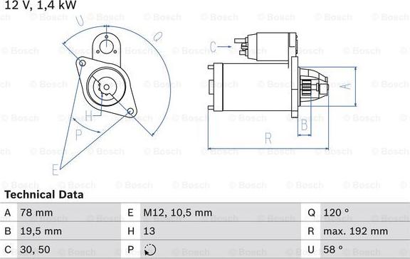 BOSCH 0 986 019 361 - Стартер avtolavka.club