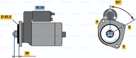 BOSCH 0 986 014 950 - Стартер avtolavka.club