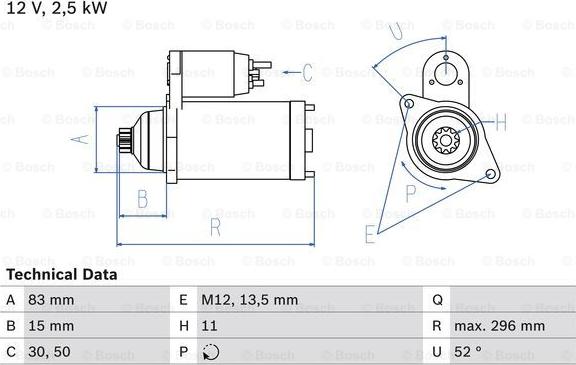 BOSCH 0 986 014 471 - Стартер avtolavka.club