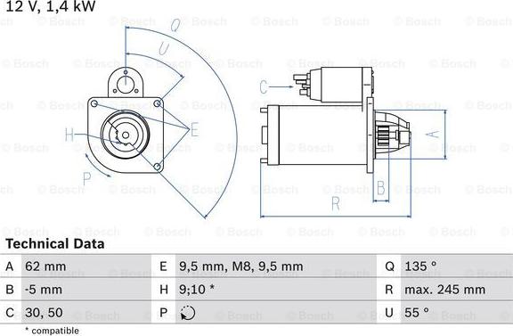 BOSCH 0 986 014 590 - Стартер avtolavka.club