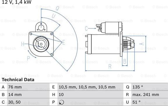 BOSCH 0 986 014 600 - Стартер avtolavka.club