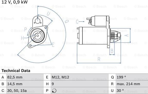 BOSCH 0 986 014 630 - Стартер avtolavka.club