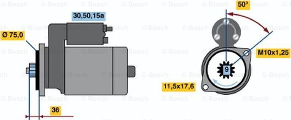 BOSCH 0 986 014 041 - Стартер avtolavka.club