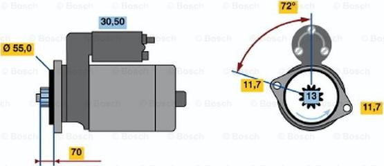 BOSCH 0 986 016 511 - Стартер avtolavka.club