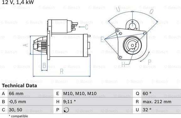 BOSCH 0 986 016 570 - Стартер avtolavka.club