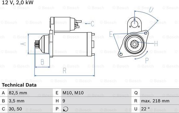 BOSCH 0 986 016 021 - Стартер avtolavka.club