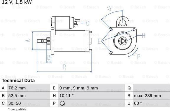 BOSCH 0 986 016 190 - Стартер avtolavka.club