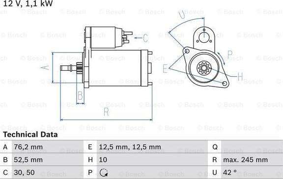 BOSCH 0 986 016 300 - Стартер avtolavka.club