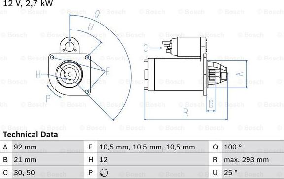 BOSCH 0 986 010 950 - Стартер avtolavka.club