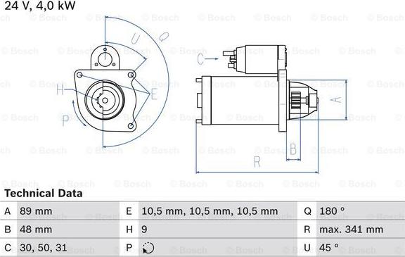 BOSCH 0 986 010 980 - Стартер avtolavka.club