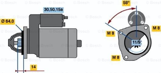 BOSCH 0 986 010 450 - Стартер avtolavka.club