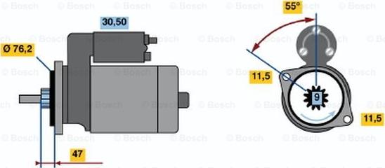 BOSCH 0 986 010 470 - Стартер avtolavka.club