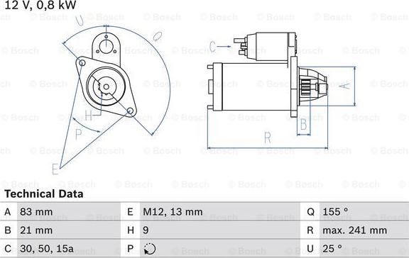 BOSCH 0 986 010 110 - Стартер avtolavka.club