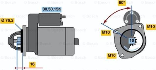 BOSCH 0 986 010 300 - Стартер avtolavka.club