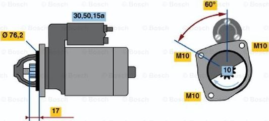 BOSCH 0 986 010 240 - Стартер avtolavka.club