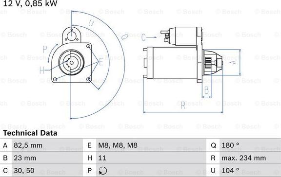 BOSCH 0 986 011 910 - Стартер avtolavka.club