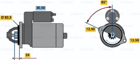 BOSCH 0 986 011 000 - Стартер avtolavka.club