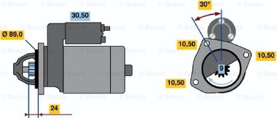 BOSCH 0 986 011 030 - Стартер avtolavka.club