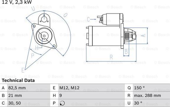 BOSCH 0 986 011 150 - Стартер avtolavka.club