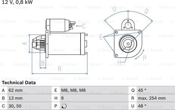 BOSCH 0 986 011 891 - Стартер avtolavka.club