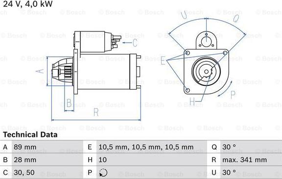 BOSCH 0 986 011 290 - Стартер avtolavka.club