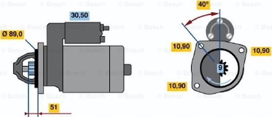 BOSCH 0 986 011 250 - Стартер avtolavka.club