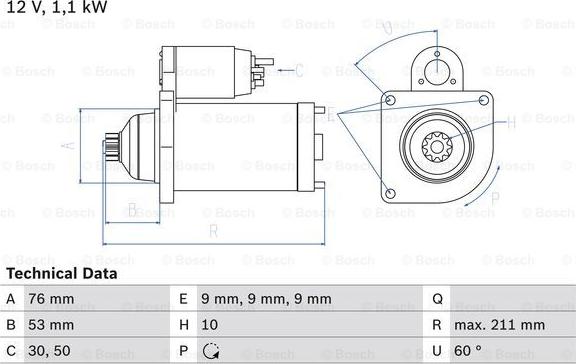 BOSCH 0 986 018 470 - Стартер avtolavka.club