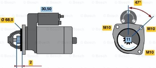 BOSCH 0 986 018 511 - Стартер avtolavka.club