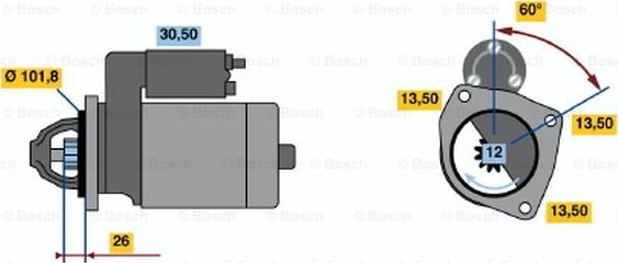 BOSCH 0 986 018 661 - Стартер avtolavka.club