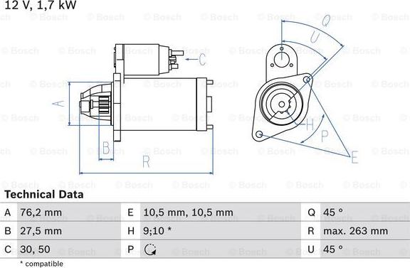 BOSCH 0 986 018 070 - Стартер avtolavka.club