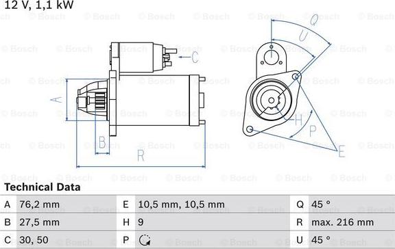 BOSCH 0 986 018 110 - Стартер avtolavka.club