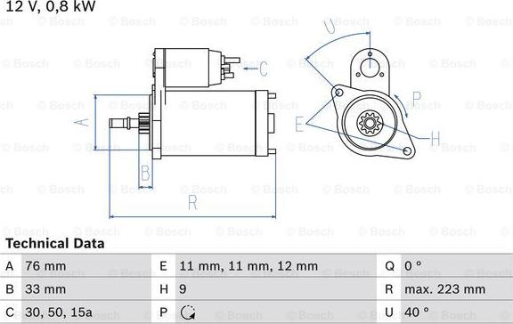 BOSCH 0 986 012 600 - Стартер avtolavka.club