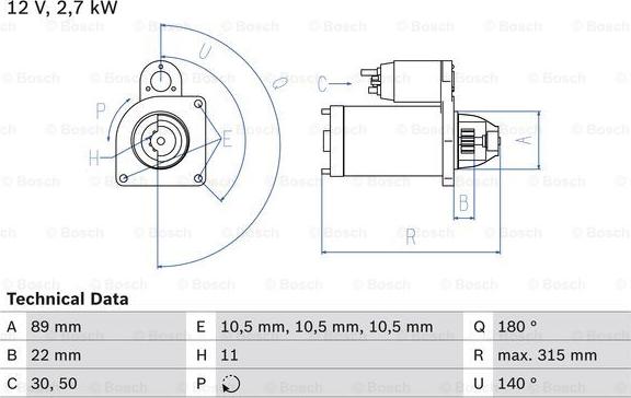 BOSCH 0 986 012 680 - Стартер avtolavka.club