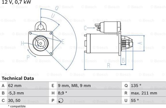 BOSCH 0 986 017 930 - Стартер avtolavka.club