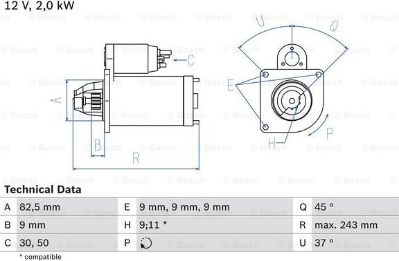 BOSCH 0 986 017 790 - Стартер avtolavka.club