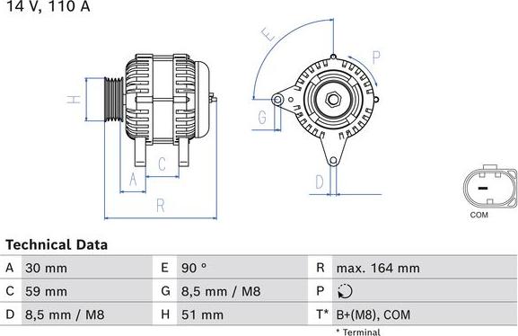 BOSCH 0 986 084 760 - Генератор avtolavka.club