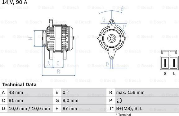 BOSCH 0 986 080 430 - Генератор avtolavka.club