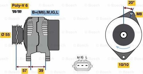 BOSCH 0 986 080 590 - Генератор avtolavka.club