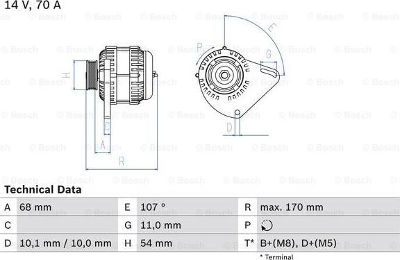 BOSCH 0 986 080 560 - Генератор avtolavka.club