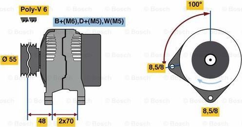 BOSCH 0 986 080 510 - Генератор avtolavka.club