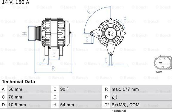 BOSCH 0 986 080 580 - Генератор avtolavka.club