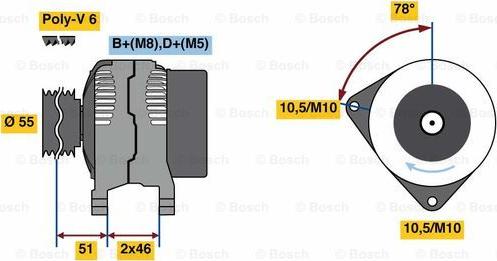 BOSCH 0 986 080 530 - Генератор avtolavka.club