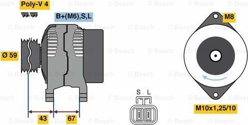 BOSCH 0 986 080 520 - Генератор avtolavka.club